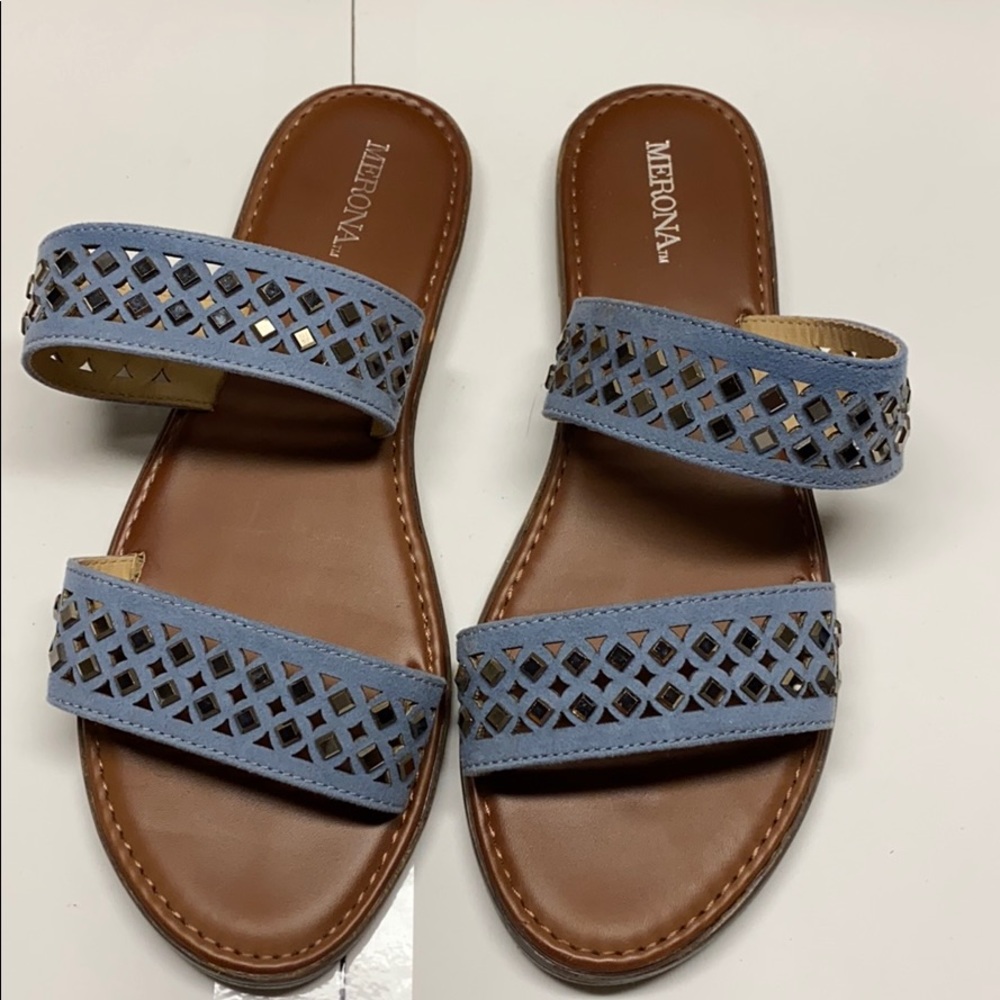 Merona blue slide sandals